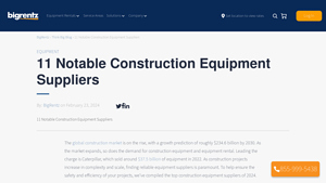 11 Notable Construction Equipment Suppliers - BigRentz - heavy equipment supplier