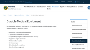 Durable Medical Equipment | NC Medicaid - durable medical equipment supplier