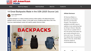 14 Best Backpacks Made in USA (2025 List) - All American Made - backpack manufacturers