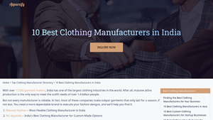 10 Best Clothing Manufacturers in India - Appareify - garment supplier india