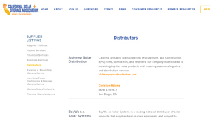Distributors — California Solar & Storage Assoc. (CALSSA) - solar energy equipment supplier