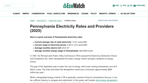 Compare Electricity Rates in Pennsylvania (June 2025)-EcoWatch - best energy supplier in pa