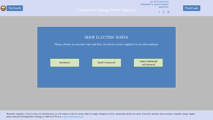 Shop - NH Department of Energy - electricity supplier rates