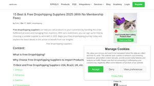 15 Best & Free Dropshipping Suppliers 2025 (With No Membership Fees) - free dropshipping suppliers usa
