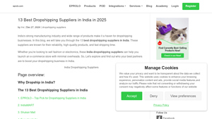 13 Best Dropshipping Suppliers in India in 2025 - eprolo.com - best dropshipping supplier