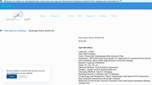 Hydrogen Water Bottle H6 - H2Health Care - hydrogen water bottle suppliers