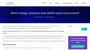 Which energy company does Martin Lewis recommend? - martin lewis best energy supplier