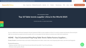 Top 10 Table tennis supplier china in the World 2025 - indoor tennis table supplier china