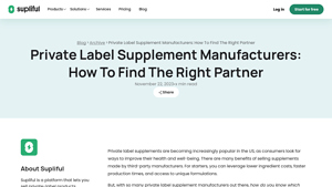 Private Label Supplement Manufacturers: How To Find The ... - Supliful - best vitamin supplier