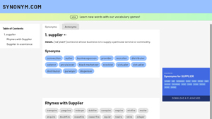 Another word for SUPPLIER > Synonyms & Antonyms - synonym for suppliers