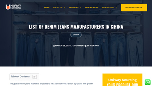 List Of Denim Jeans Manufacturers In China - Uniway Sourcing - denim jeans supplier