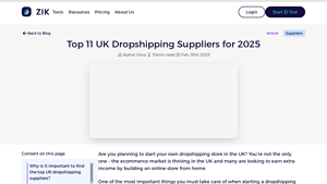 Top 11 UK Dropshipping Suppliers for 2025 | ZIK Analytics - best dropshipping supplier