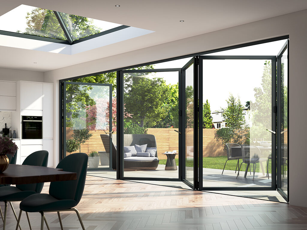 Illustrative example of aluminium concertina doors from Google Search
