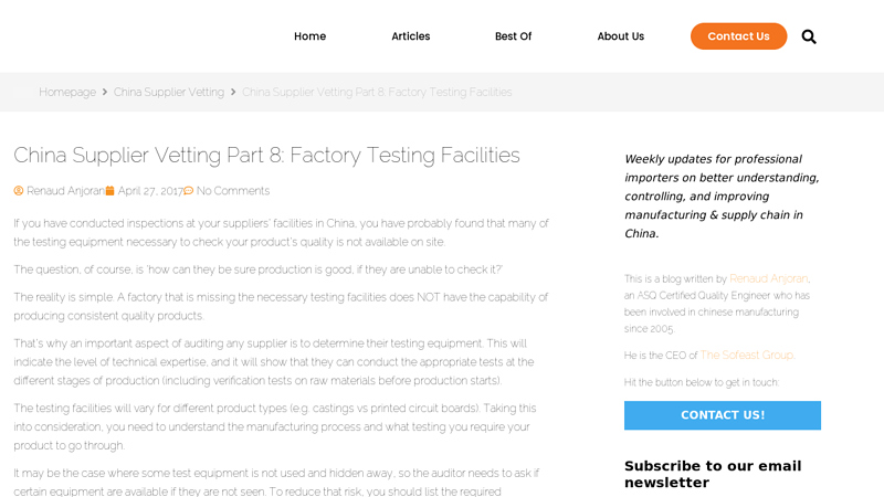 Checking a China Factory's Testing Facilities Before Ordering