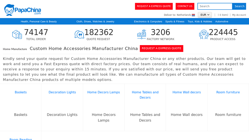 Custom Home Accessories Manufacturer China - PapaChina