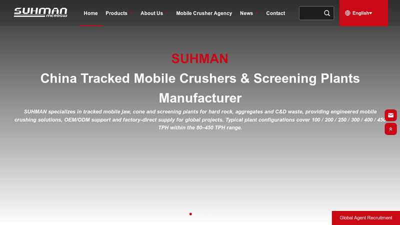 SUHMAN: Mobile Crushing & Screening Plant Manufacturer China